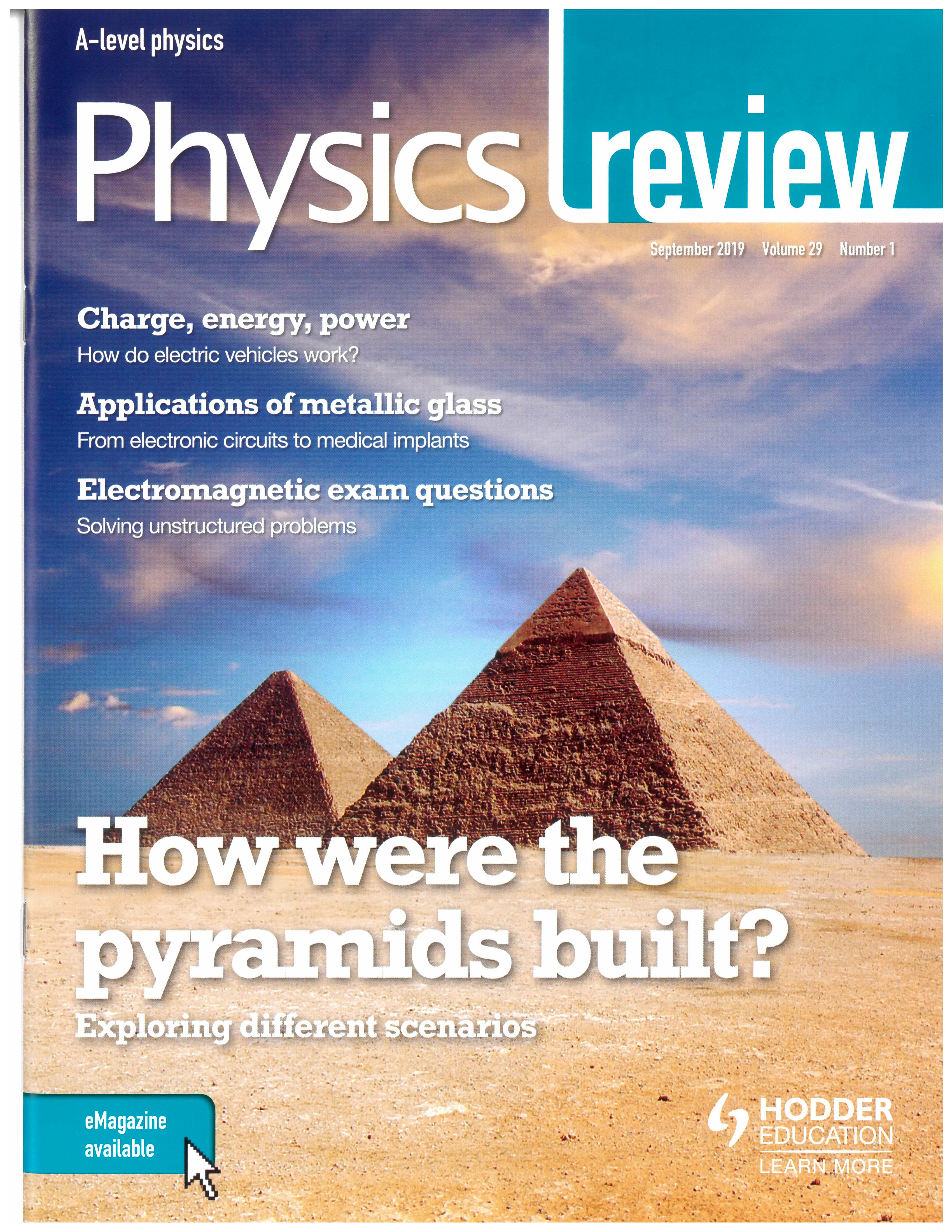 Image: Physics Review front cover